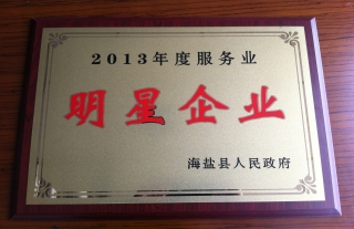 “神”祗忠勤丨公司荣获海盐县2013年度明星企业称呼